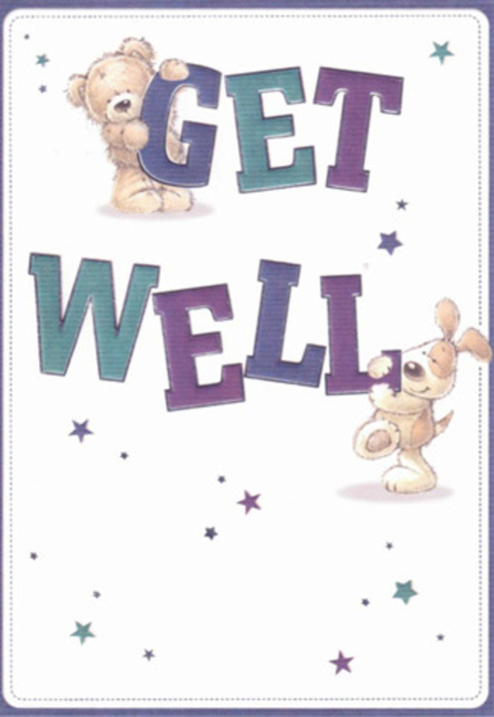 Within this delightfully detailed get well card, a gentle story unfolds-one of encouragement and heartfelt care, perfectly suited for lifting spirits across Winchmore Hill. The centerpiece is a friendly, cuddly bear and a lively puppy, both beautifully illustrated and surrounded by whimsical dancing stars that seem to carry well wishes on the breeze coming from the New River Walk. The bold typography, shaded in rich purples and calming aquas, grounds the design with an air of cheerful reassurance, a visual echo of a thoughtful bouquet ready for delivery from Florist Winchmore Hill. There's an almost tangible softness to the textures: the bear's plush fur and the puppy's velvety ears beg a gentle touch, reminiscent of the quiet comfort found in a fresh floral arrangement. The clean white backdrop gives the card an airy brightness, lifting gloom as surely as the first rays of sun over Grovelands Park. Every brushstroke feels considered, each element placed with the care and artistry known to our local florists. Sent alone or alongside flowers, this card radiates hope, positivity, and heartfelt encouragement-an invitation to healing framed by the unique warmth and neighbourly spirit that makes Winchmore Hill so special.